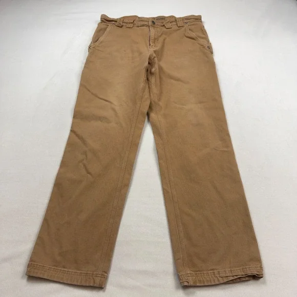 Duluth Trading Co Flex Fire Hose Relaxed Fit Carpenter Pants Brown 34x32 18101 - Picture 2 of 9
